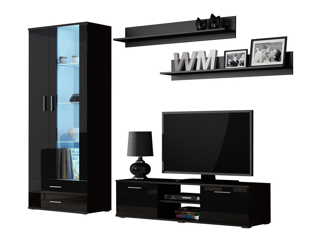 Stuemøblersæt Tornola 117 (Sort + Blank sort)