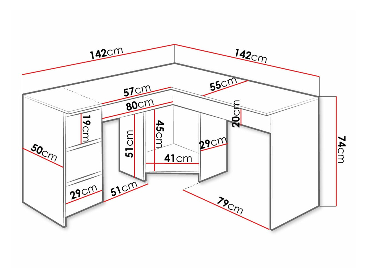 Hjørneskrivebord Comfivo Insuler