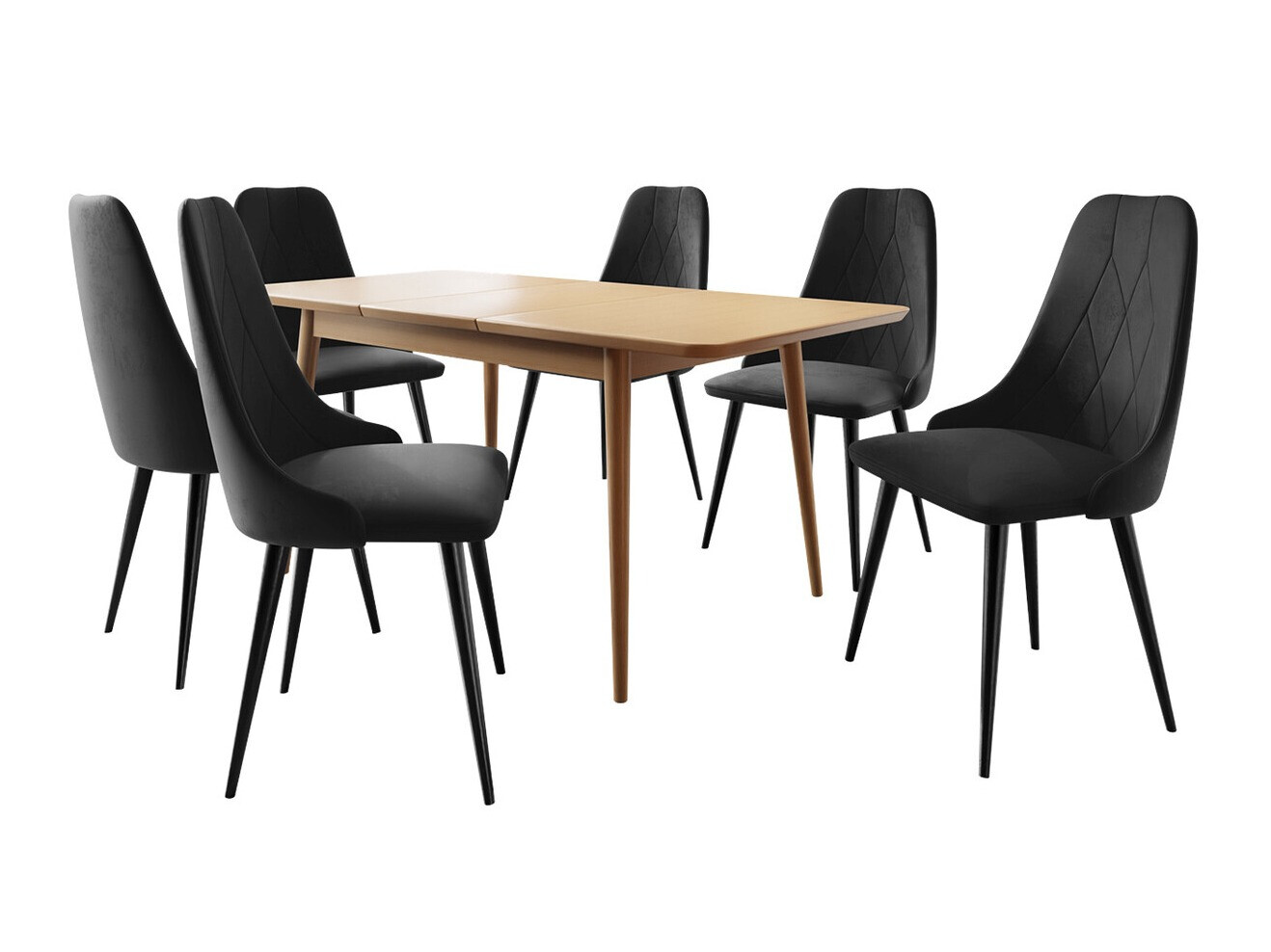 Spisestuesæt Racine 125 (Sort + Magic Velvet 2219)