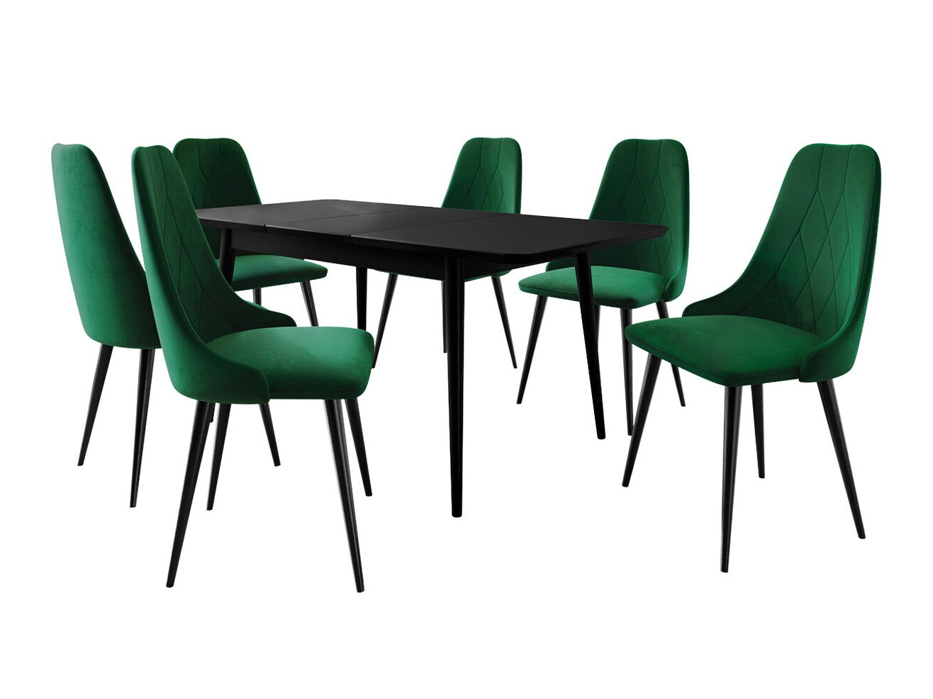 Spisestuesæt Racine 125 (Sort + Magic Velvet 2225)