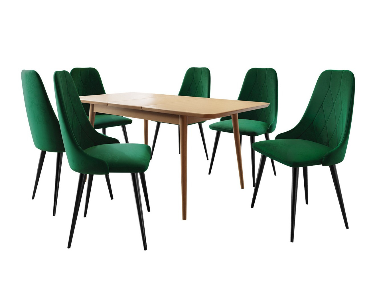 Spisestuesæt Racine 125 (Sort + Magic Velvet 2225)