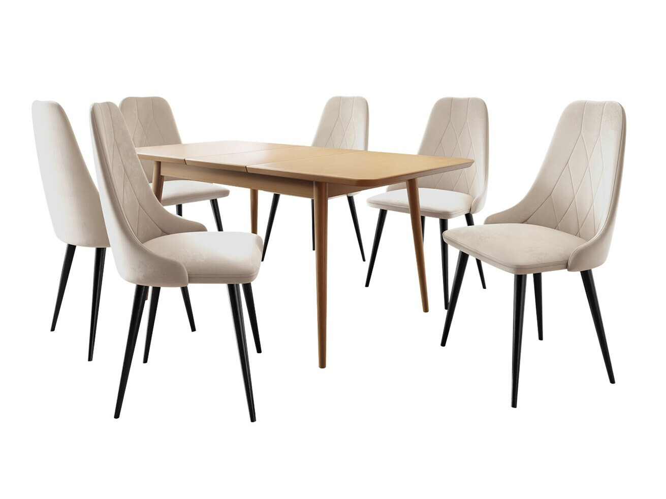 Spisestuesæt Racine 125 (Sort + Magic Velvet 2250)