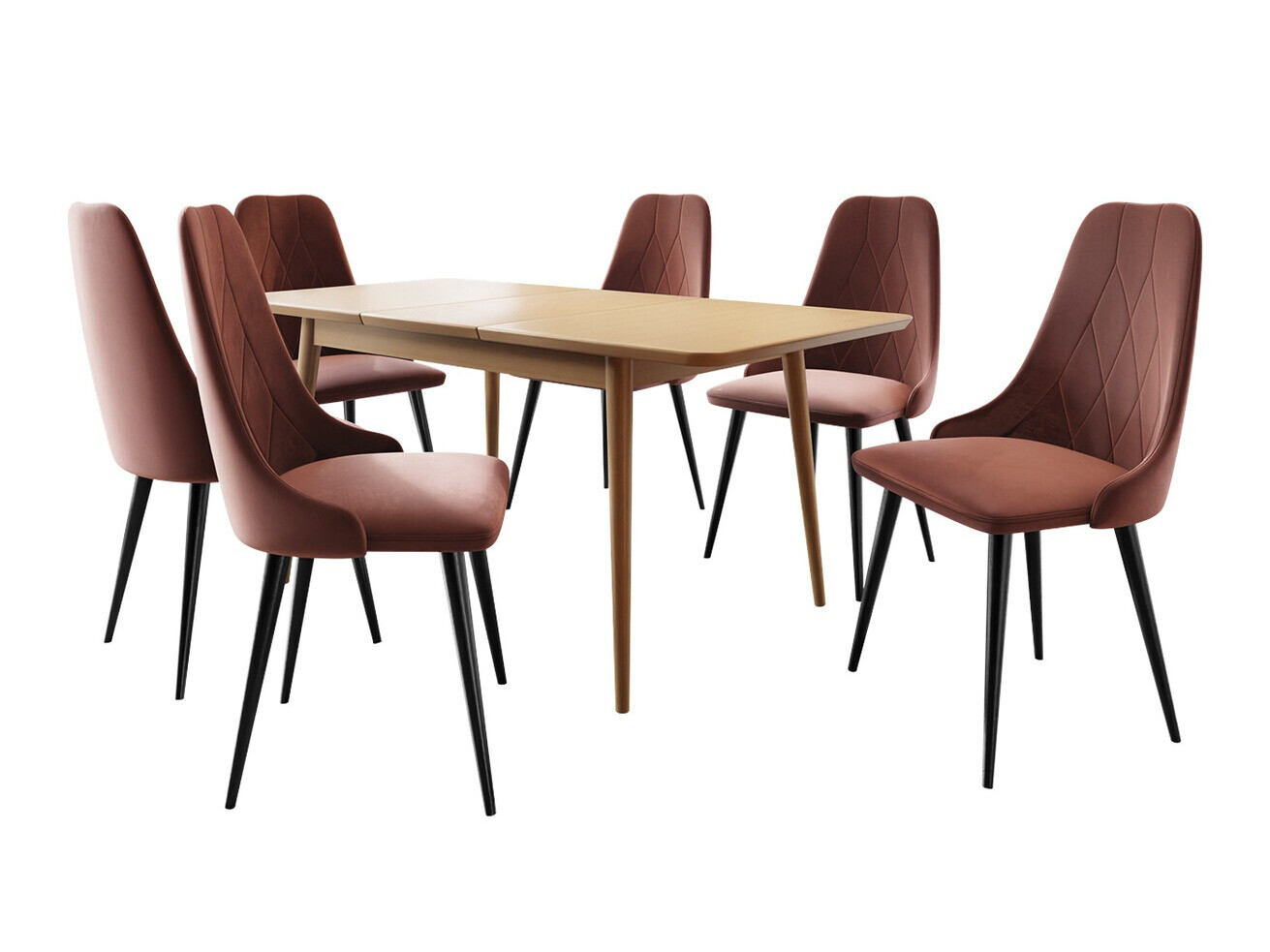 Spisestuesæt Racine 125 (Sort + Magic Velvet 2258)