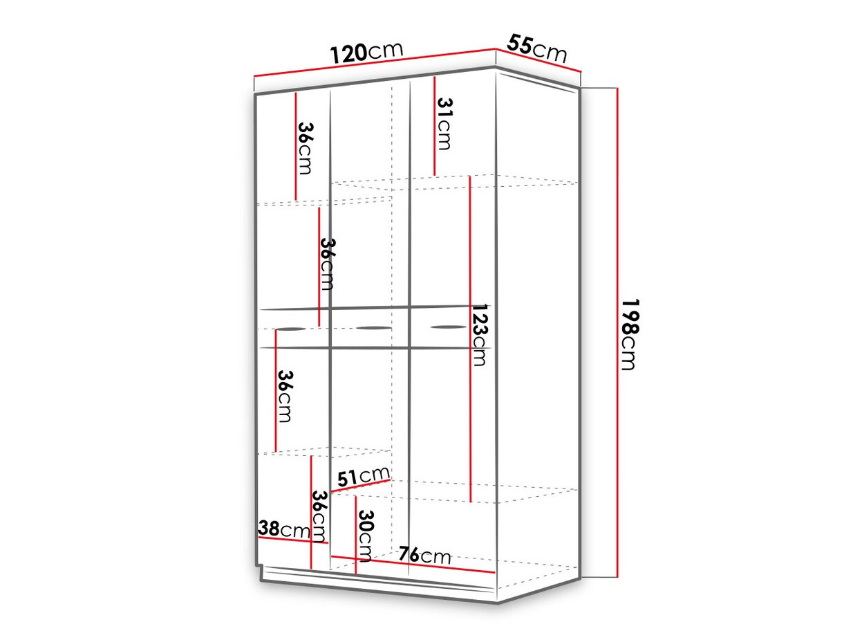 Garderobeskab Campus (Hvid + Glansfuld hvid)