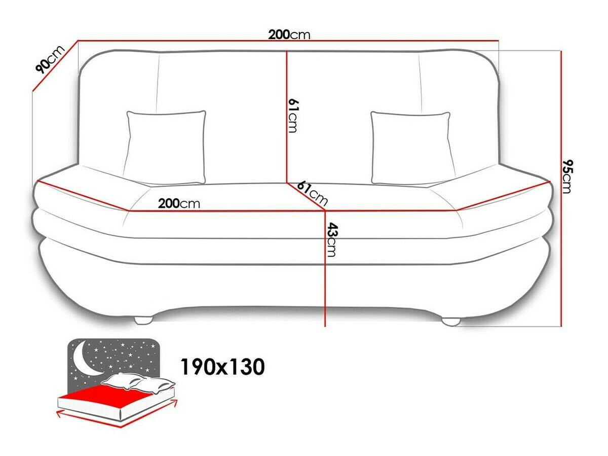 Sovesofa Comfivo 234 (Venus Velvet 2911 + Kenia 796)