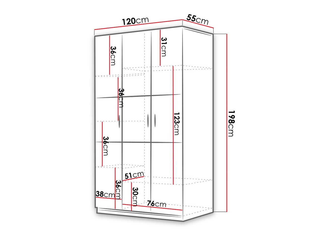 Garderobeskab Campus I (Hvid + Glansfuld hvid)