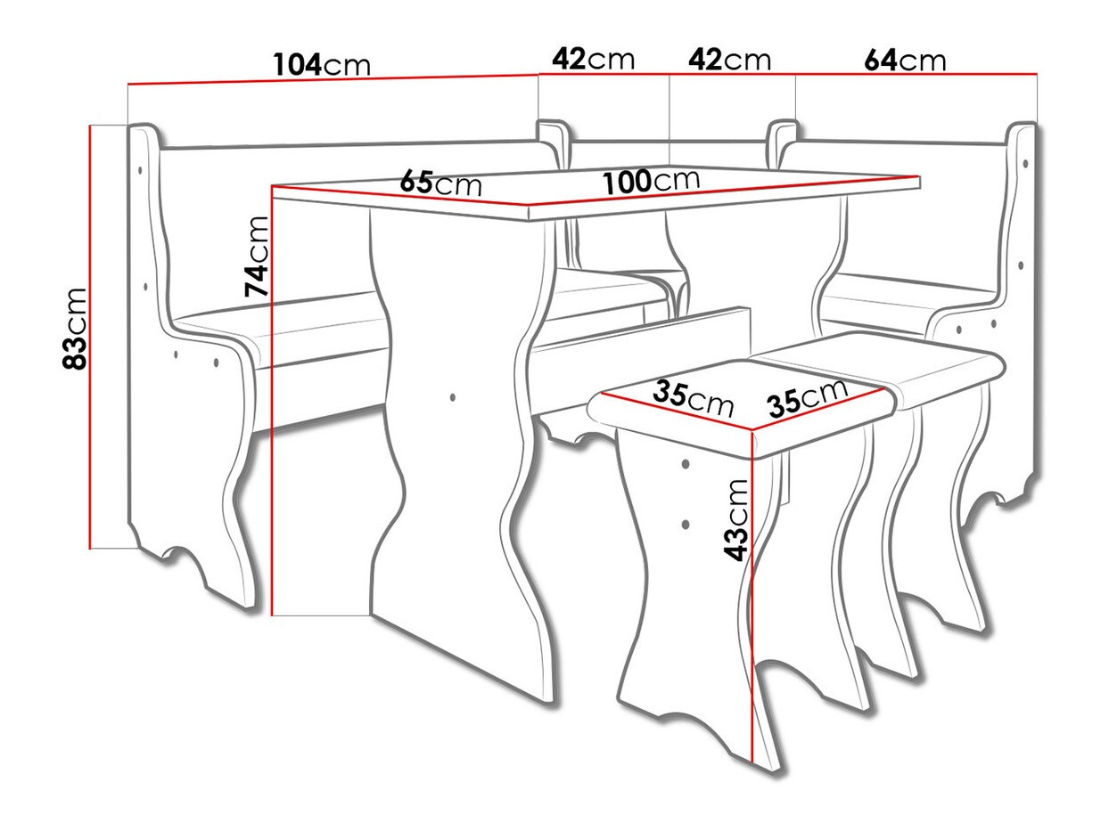 Køkkenhjørne Reading 100 (Hvid + Alfa 13)