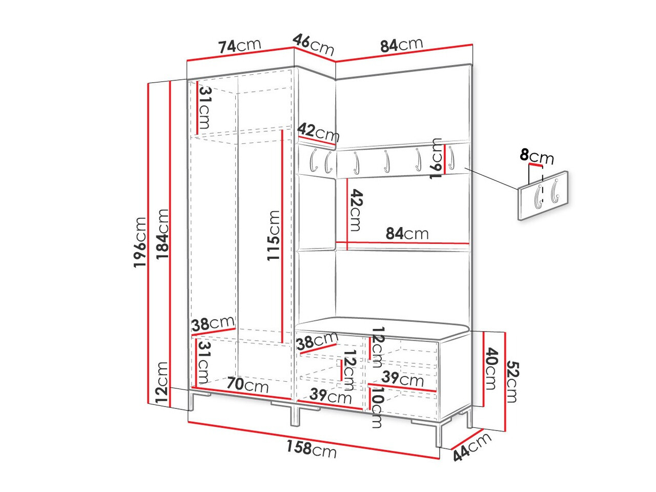 Entrésæt Tivsoa 100 (Hvid)