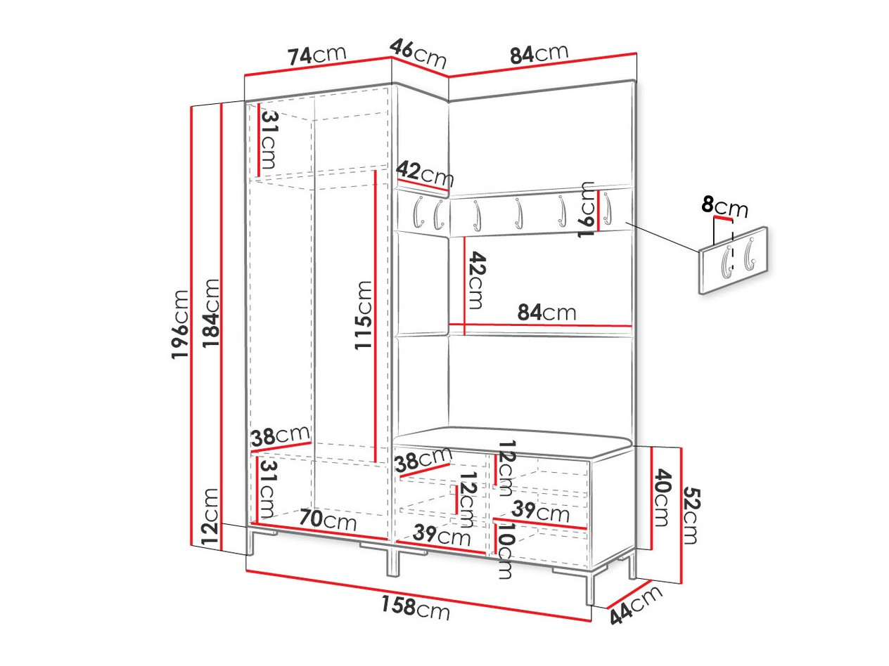 Entrésæt Tivsoa 100 (Craft egetræ)