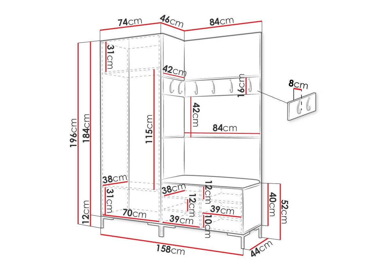 Entrésæt Tivsoa 100 (Craft egetræ)