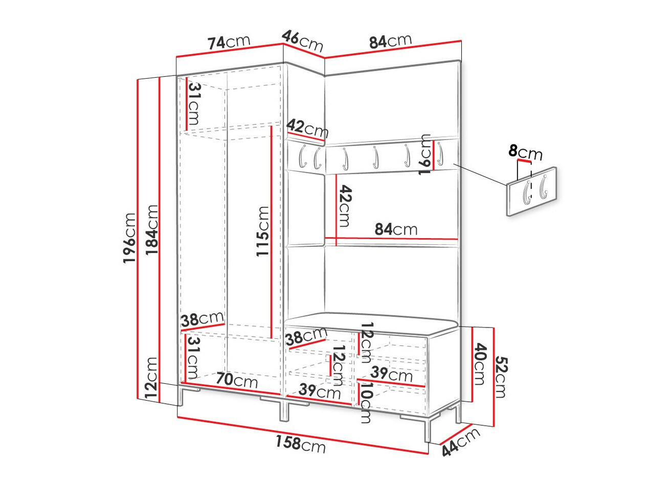 Entrésæt Tivsoa 100 (Hvid)