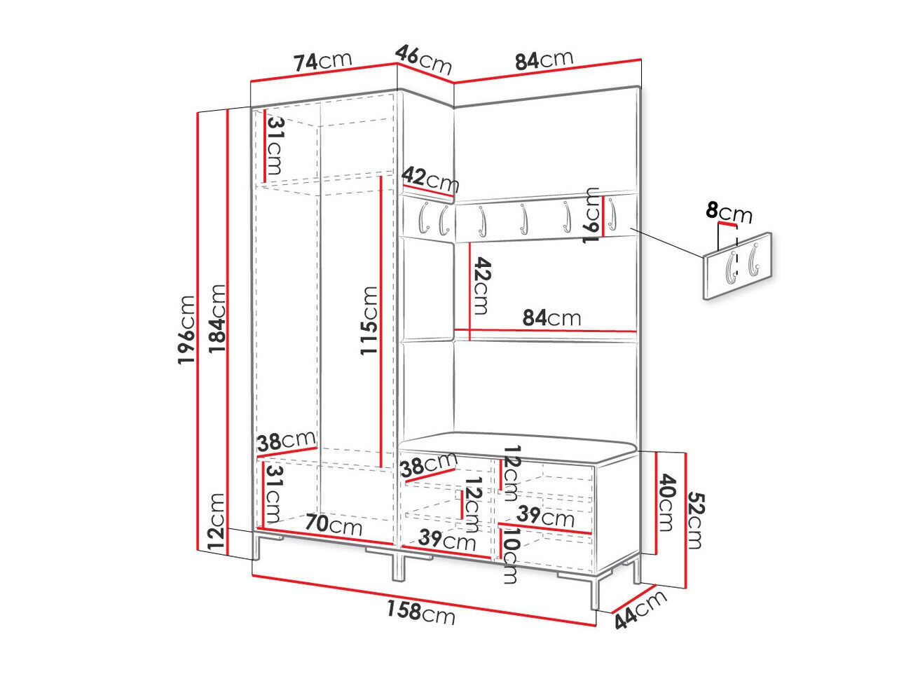 Entrésæt Tivsoa 100 (Hvid)