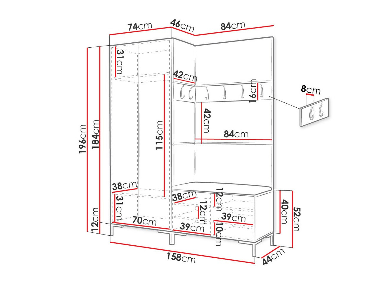 Entrésæt Tivsoa 100 (Hvid)