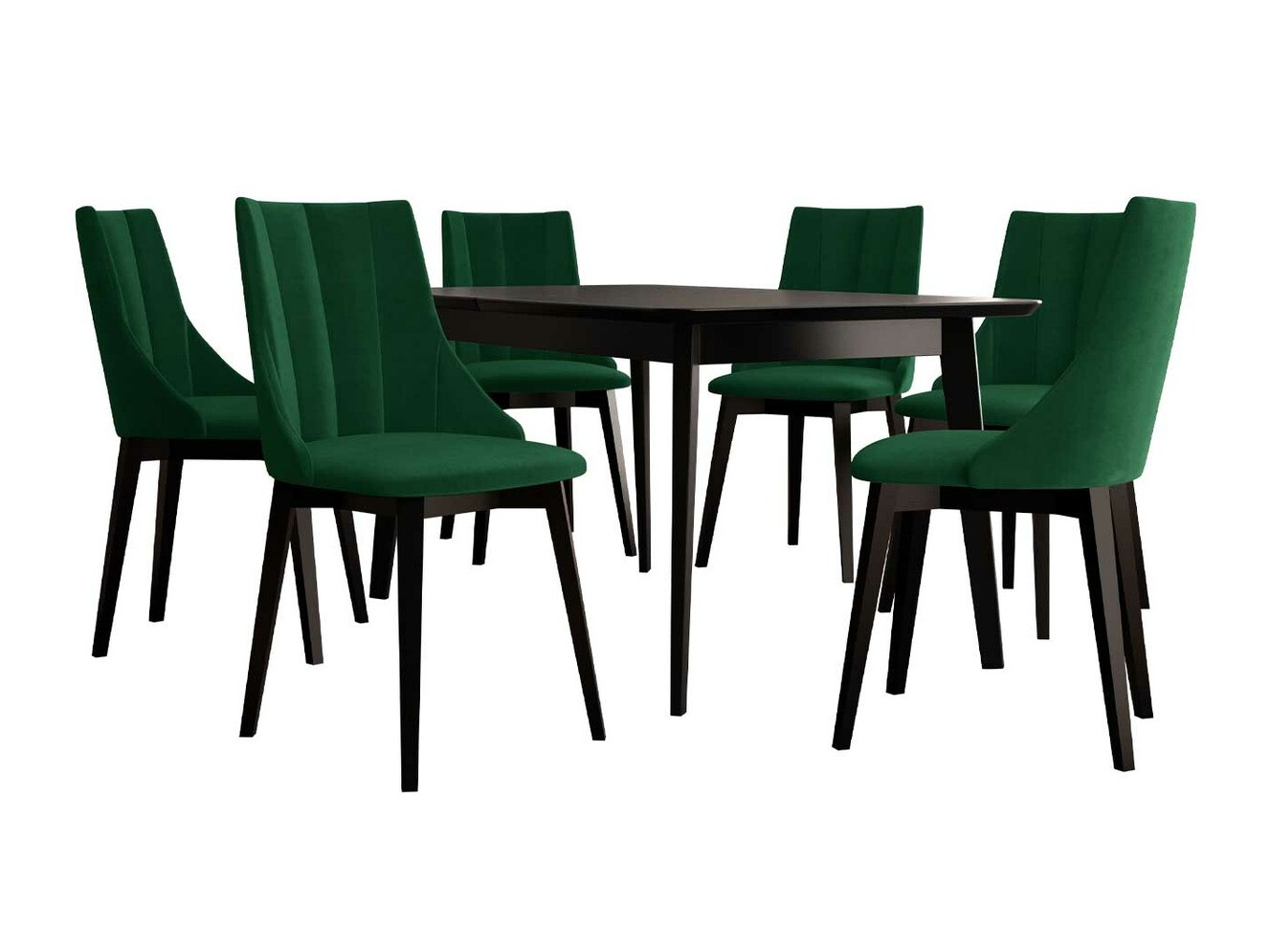 Spisestuesæt Racine 139 (Sort + Magic Velvet 2225)