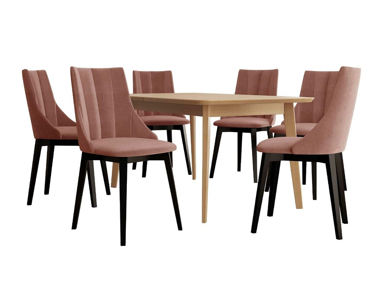 Spisestuesæt Racine 139 (Sort + Magic Velvet 2258)