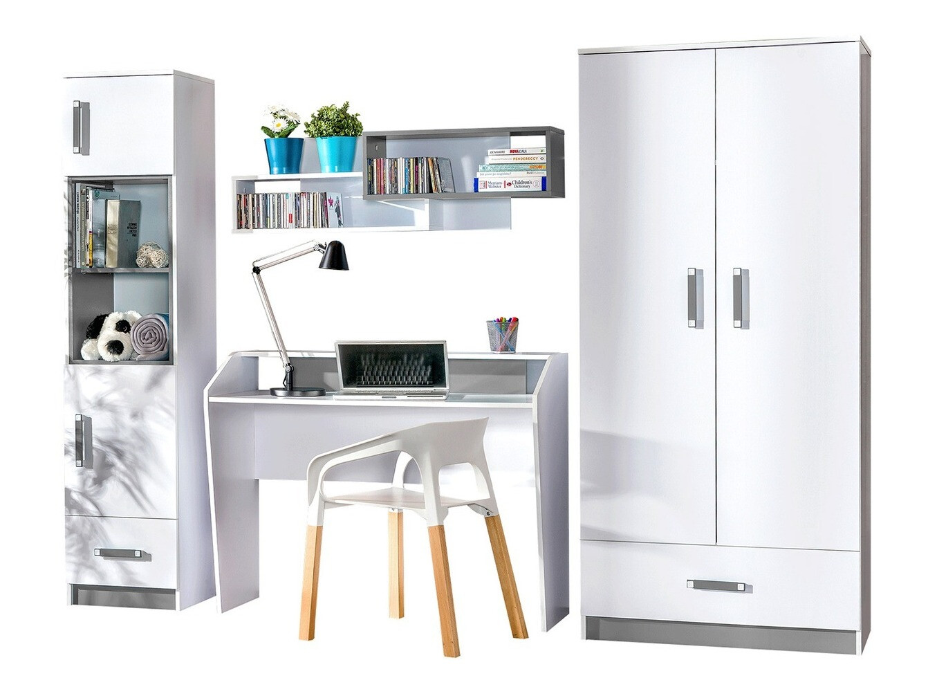 Børneværelsessæt Lorlare 100 (Hvid + Grå)