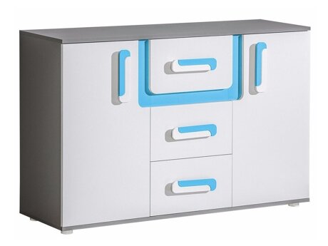 Kommode Levtala 107 (Antracit + Hvid + Turkis)