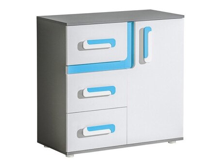Kommode Levtala 108 (Antracit + Hvid + Turkis)
