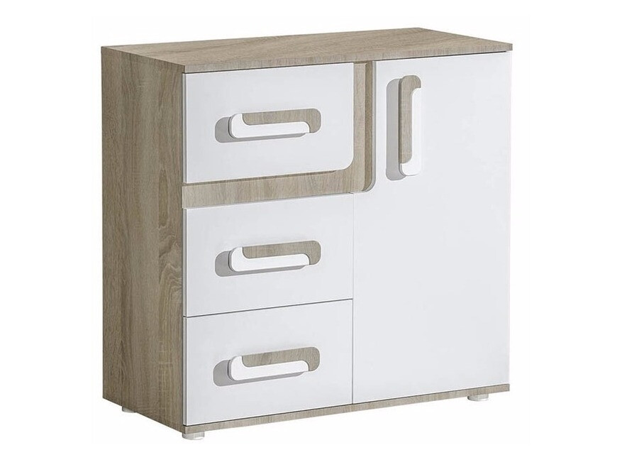 Kommode Levtala 108 (Lys eg + Hvid)