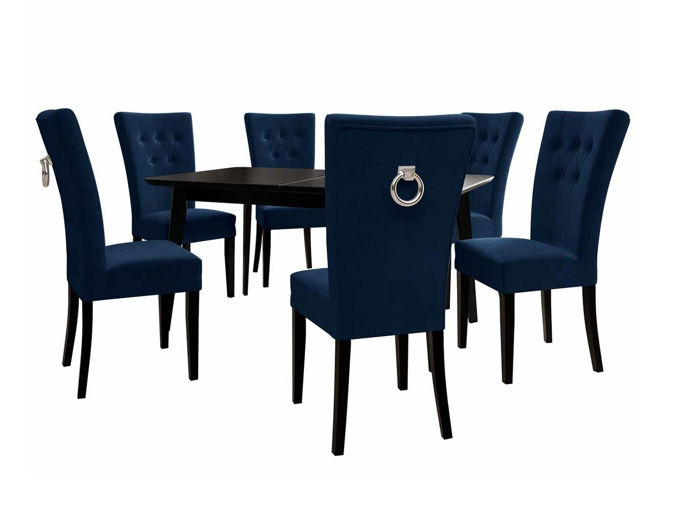 Spisestuesæt Racine 144 (Sort + Magic Velvet 2216)