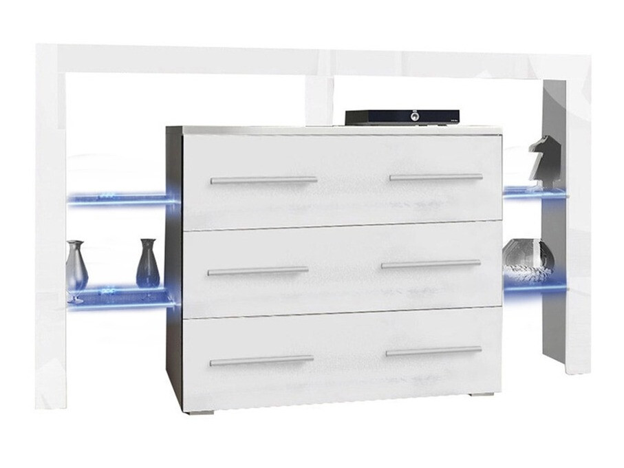 Kommode Aestas I (Hvid + Glansfuld hvid)