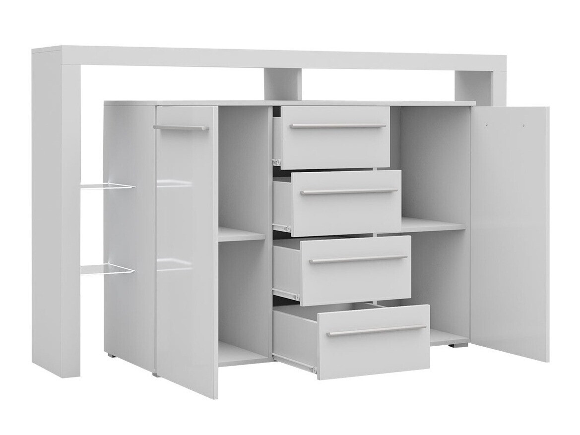 Kommode Aestas (Hvid + Blank sort)