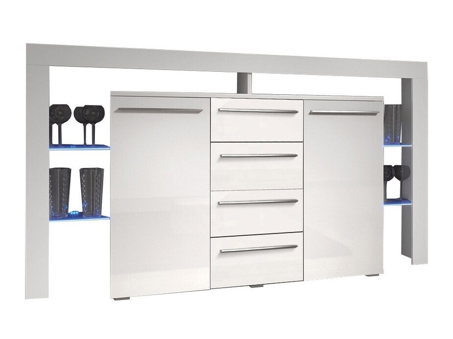 Kommode Aestas (Hvid + Glansfuld hvid)