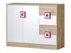 Kommode Balvire 100 (Lys eg + Hvid + Lyserød)