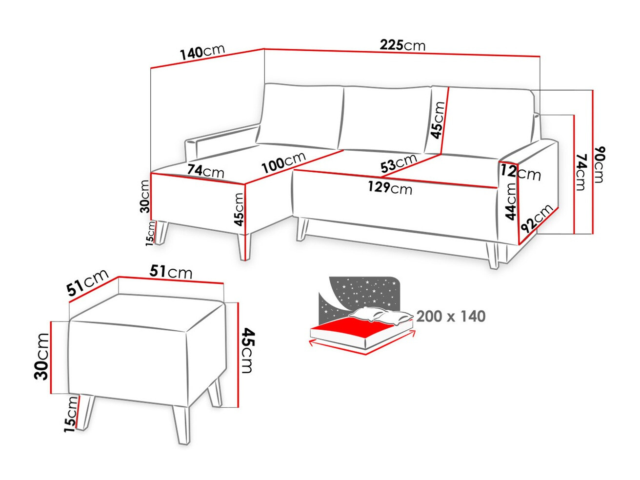 Polstret møbelsæt Delbene 104 (Moric 03)
