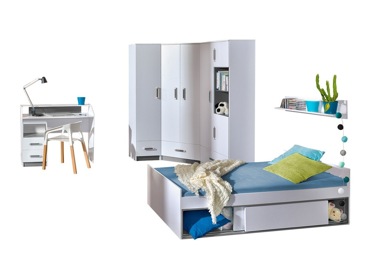 Børneværelsessæt Lorlare 120 (Hvid + Grå)