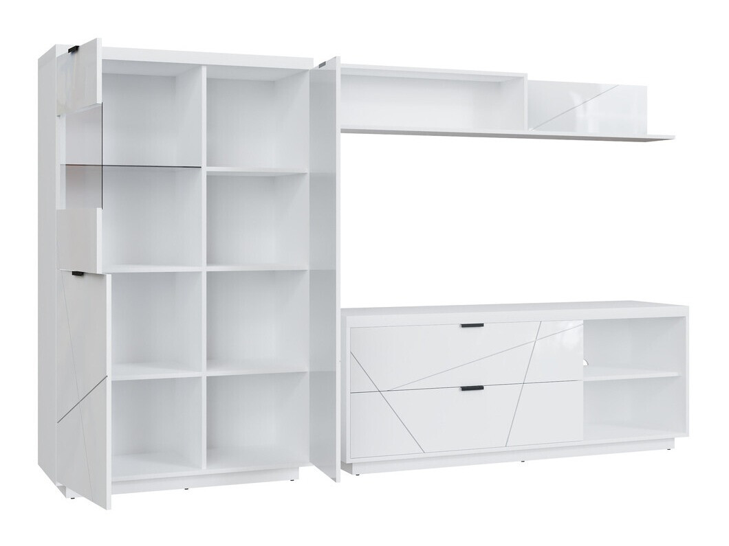 Stuemøbelsæt Fivale 111 (Glansfuld hvid + Hvid)