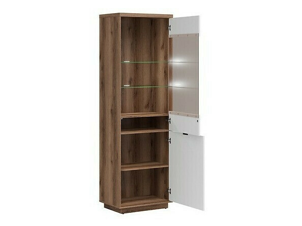 Stuemøbelsæt Fivale 114 (Mørk Delano eg + Glansfuld hvid)