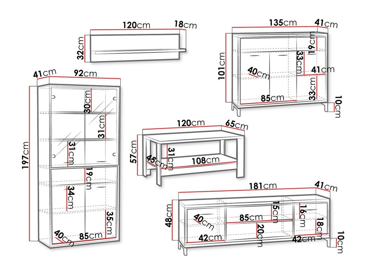 Stuemøbelsæt Etrmoni 118 (Lyst træ)