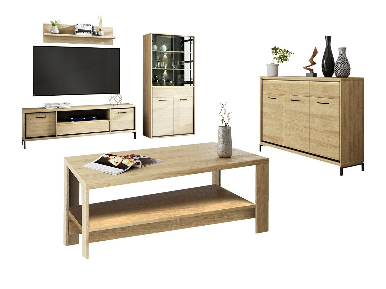 Stuemøbelsæt Etrmoni 118 (Lyst træ)