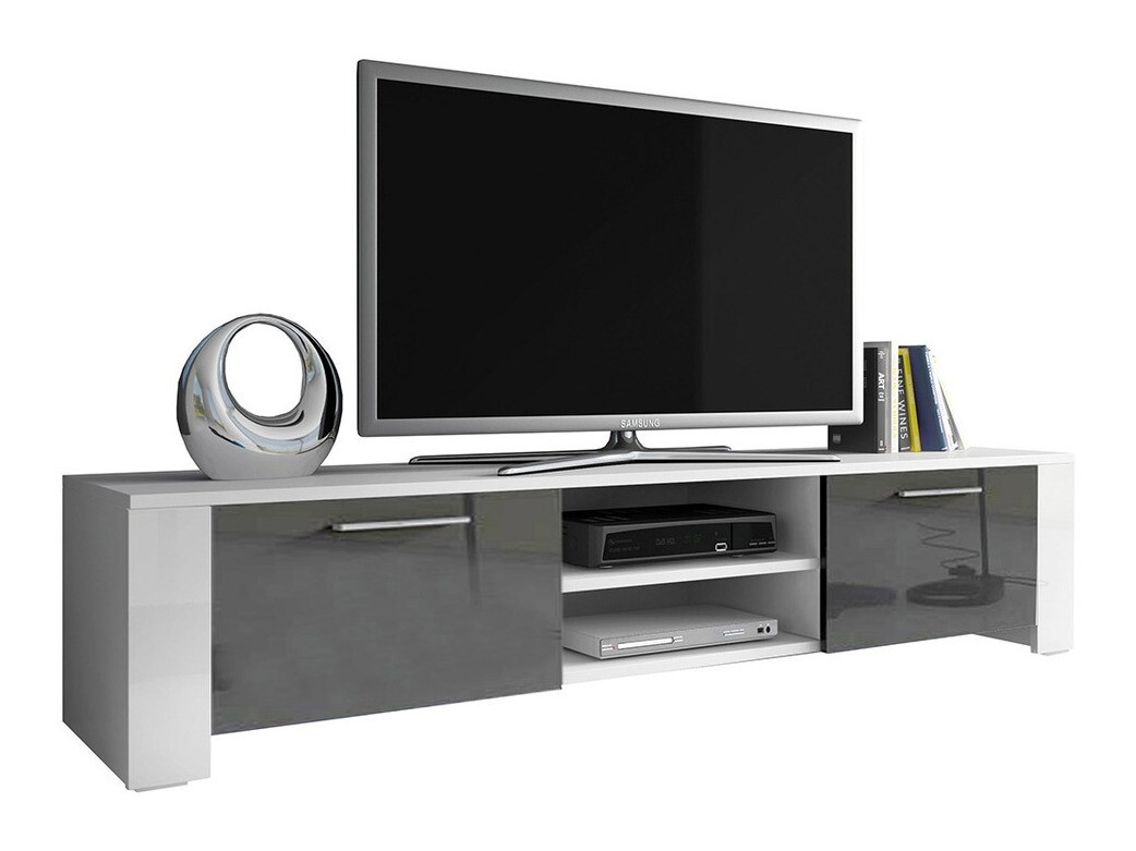 TV-bord Uva II (Hvid + Gloss grå)