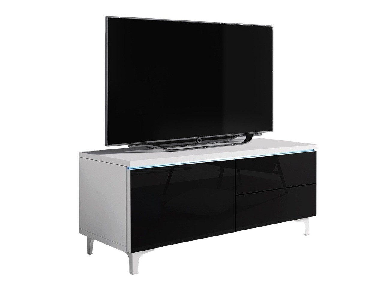 TV-bord Uva III (Hvid + Blank sort)