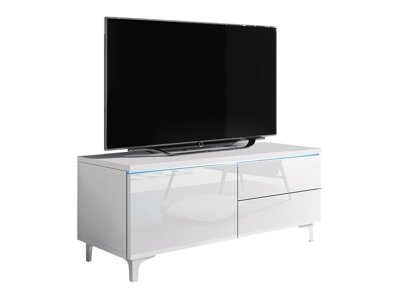 TV-bord Uva III (Hvid + Glansfuld hvid)