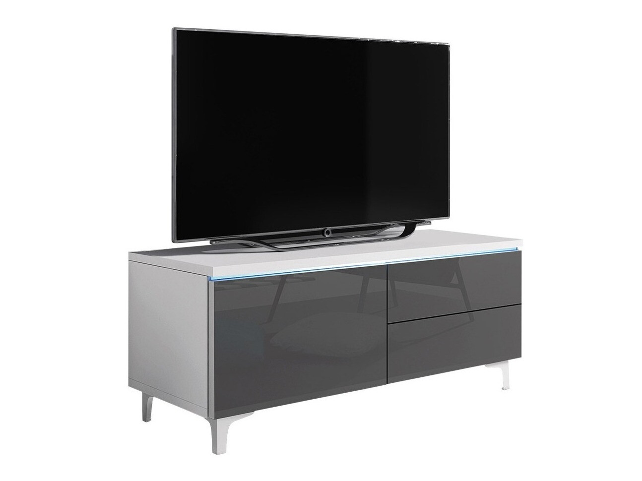 TV-bord Uva III (Hvid + Gloss grå)