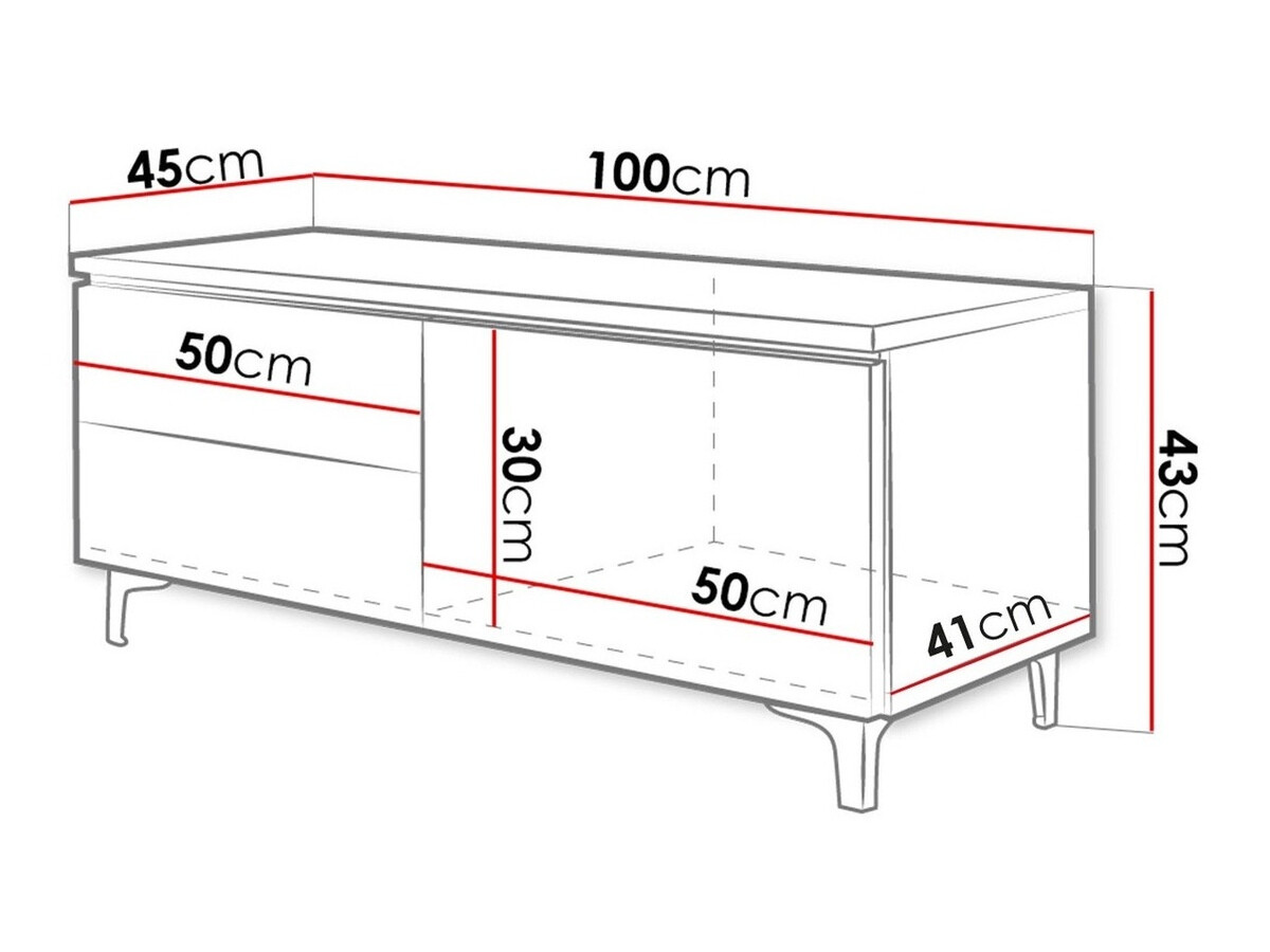 TV-bord Uva IV (Hvid + Glansfuld hvid)