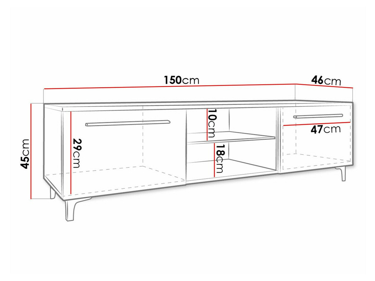 TV-bord Uva V (Hvid + Glansfuld hvid)