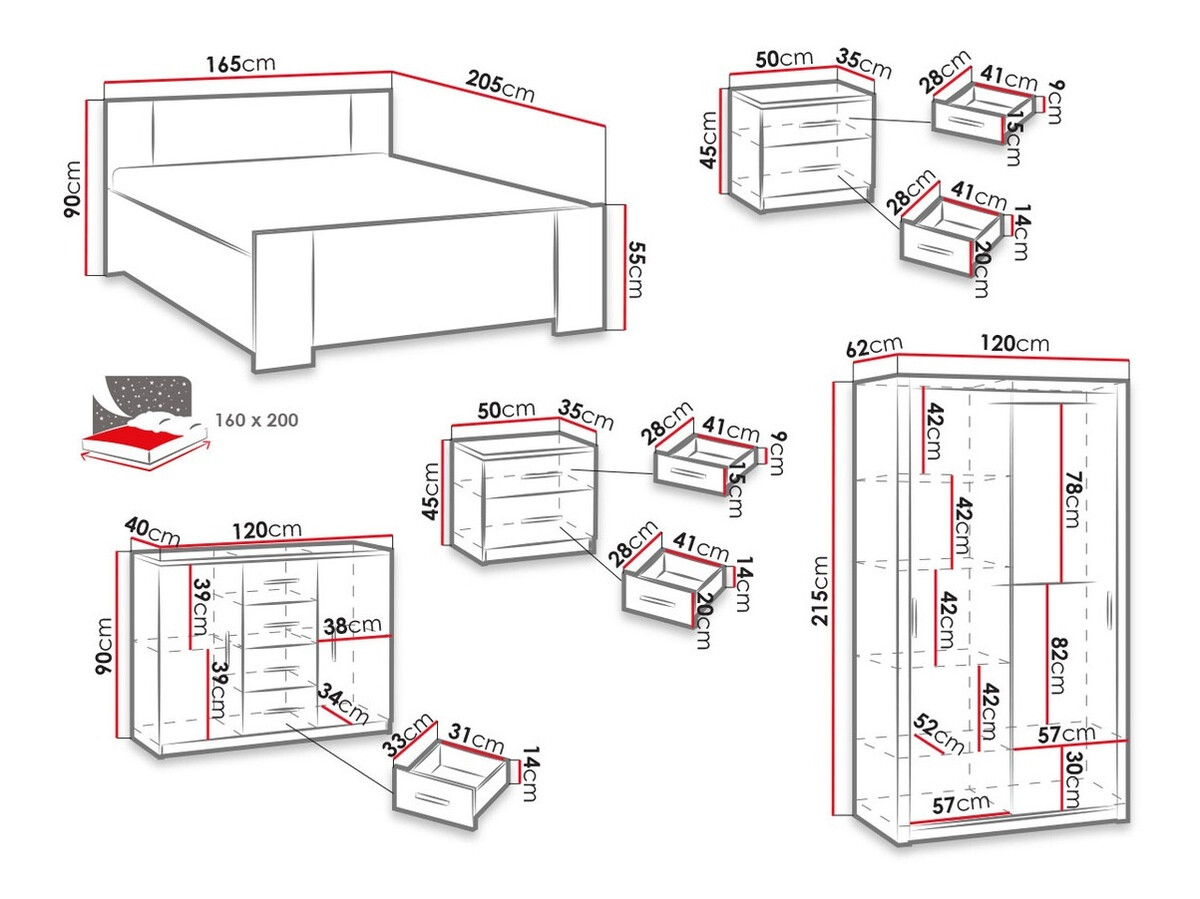 Soveværelsessæt Catromi 112 (Artisan eg)