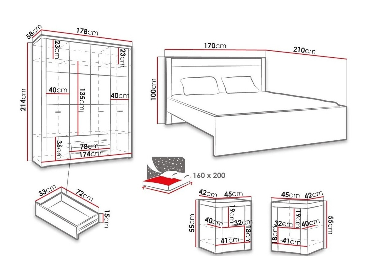Soveværelsessæt Serfeno 120 (Craft hvid)