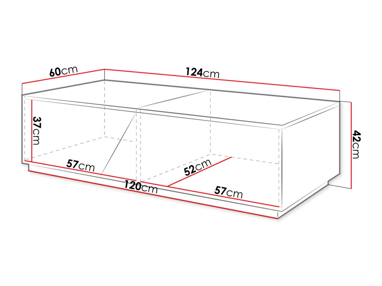 Transformer sofabord Comfivo Daldune (Wotan eg + Hvid)