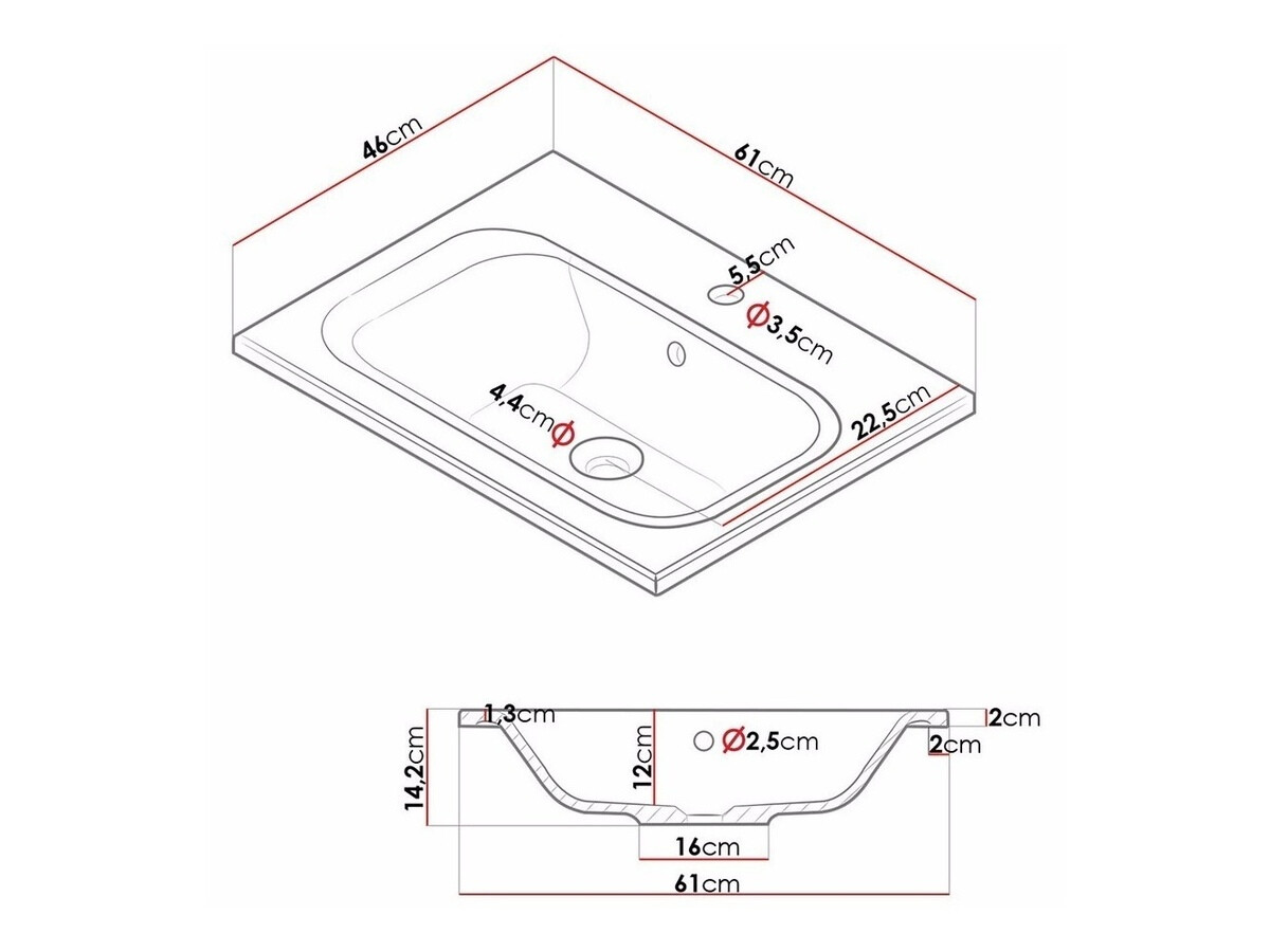 Badeværelsessæt Tucson 105 (Hvid + Glansfuld hvid)