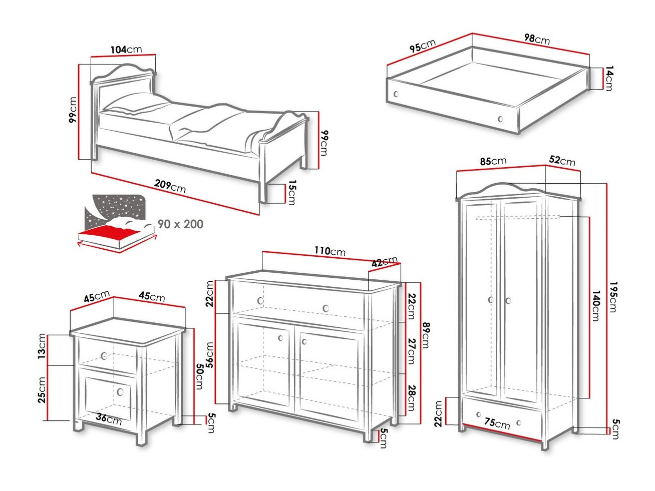 Børneværelsessæt Elblive 126