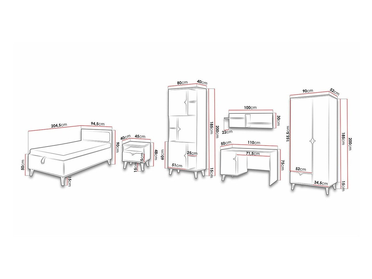 Børneværelsessæt Etrmoru 124