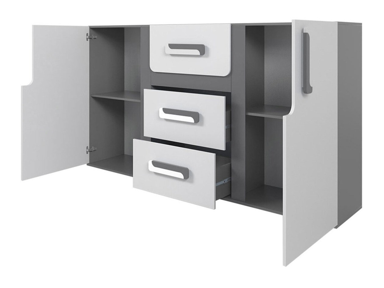 Børneværelsessæt Aviseve 107 (Antracit + Hvid)