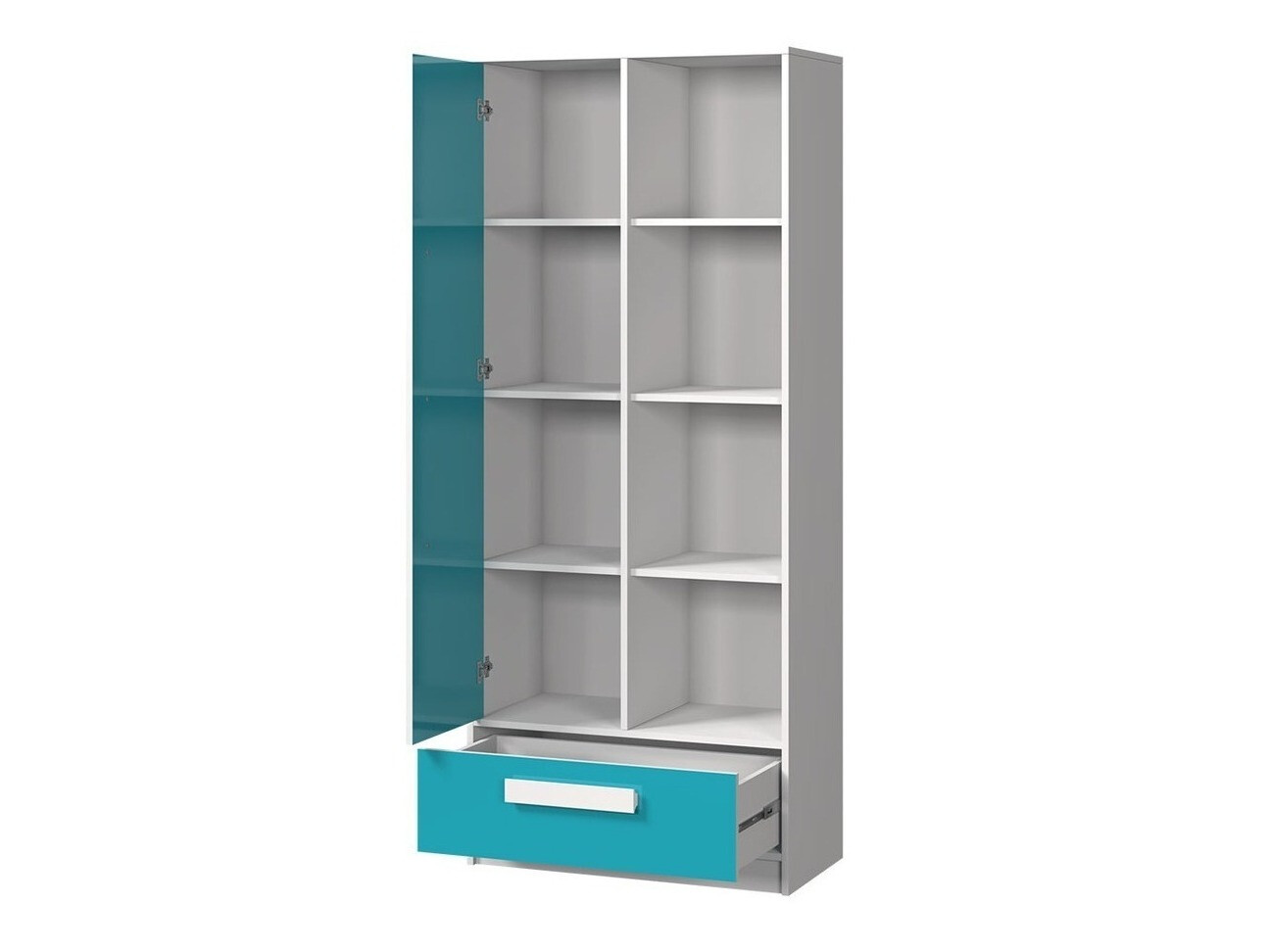 Børneværelsessæt Merevari 107 (Hvid + Glansfuld hvid + Grå)