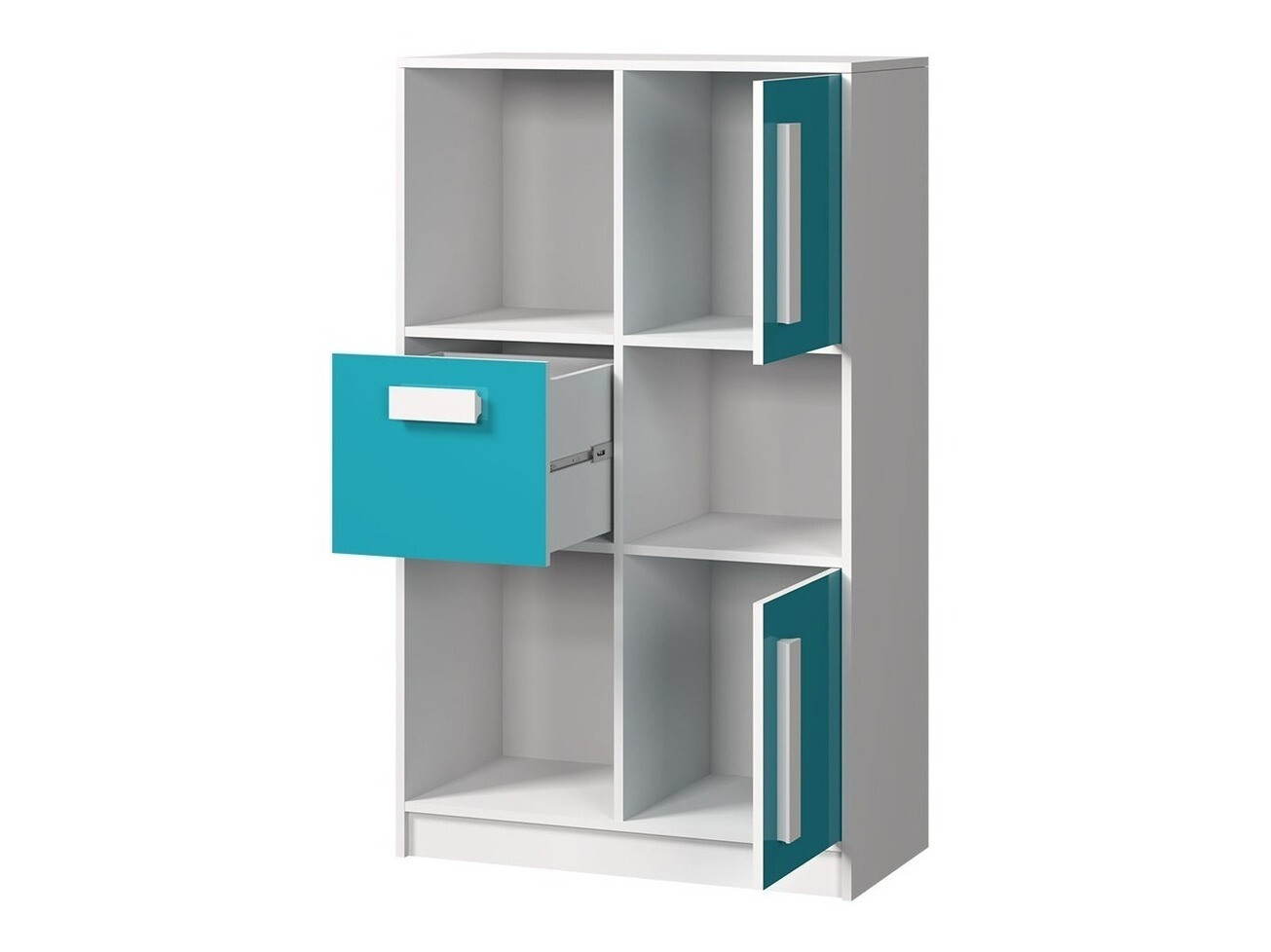 Børneværelsessæt Merevari 107 (Hvid + Glansfuld hvid + Grå)