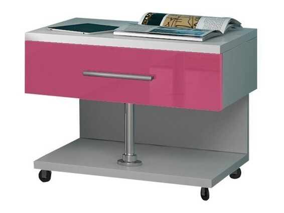 Børneværelsessæt Salmere 110 (Glansfuld hvid + Glossy pink)